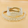 Choko - Babies Cotton Stretchable Headbands - Sequin and Rhinestones - Off White & Brown - CHK572