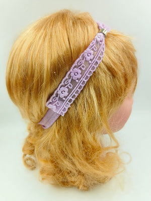 Choko - Babies Organza Stretchable Headbands - Metallic Fabric and Felt - Pink, Purple & Orange - CHK574