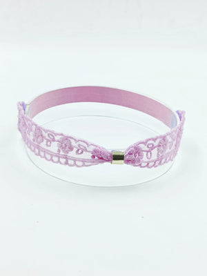 Choko - Babies Organza Stretchable Headbands - Metallic Fabric and Felt - Pink, Purple & Orange - CHK574