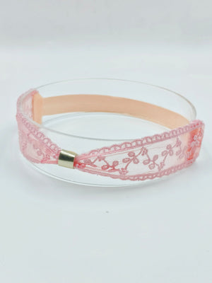 Choko - Babies Organza Stretchable Headbands - Metallic Fabric and Felt - Pink, Purple & Orange - CHK574