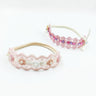 CHOKO - Babies Tulle Stretchable Headbands - Lace and Ribbon - Pink, White & Cream - CHK575