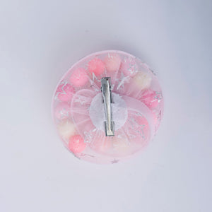 Choko Baby Girls Birthday Crown Hairclip - Pastel Pom Pom Glitter Tulle | Kids Hair Accessory - Gift Hair Accessories