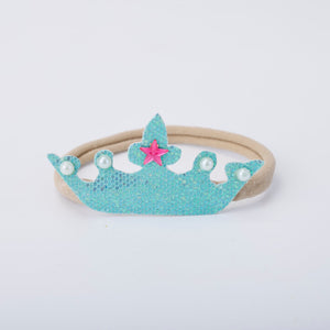 Choko Baby Girls Birthday Crown Headband - Blue Pearl Star | Kids Party Hair Accessory - Gift Hair Accessories