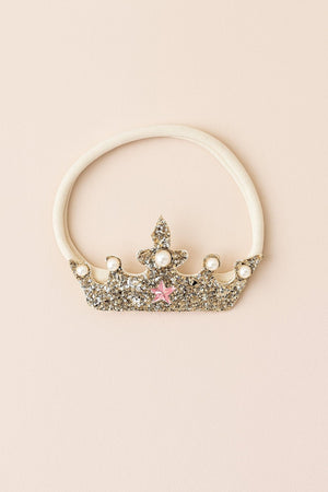 Choko Baby Girls Birthday Crown Headband - Silver Pearl Star | Kids Party Hair Accessory - Gift Hair Accessories