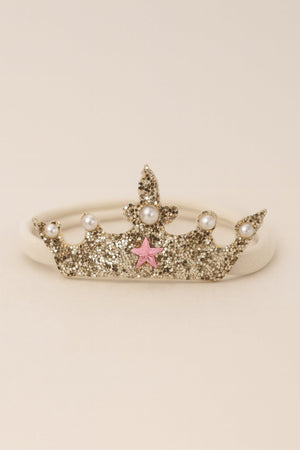 Choko Baby Girls Birthday Crown Headband - Silver Pearl Star | Kids Party Hair Accessory - Gift Hair Accessories