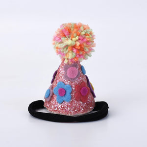 Choko Baby Girls Birthday Party Hat Headband - Pink Pom Pom | Kids Party Hair Accessory - Gift Hair Accessories