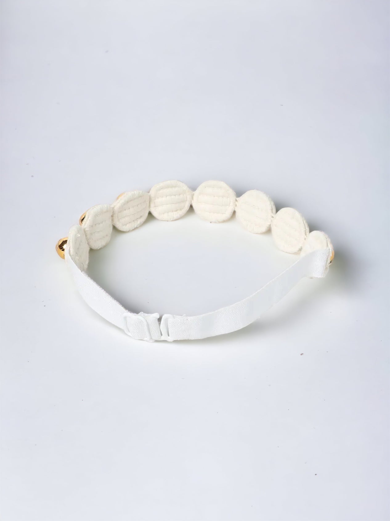 CHOKO Beads Detailing Headband - White & Gold - CHK014