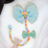 CHOKO Beads String Attached Shiny Green Bowie Hairclip - CHK342