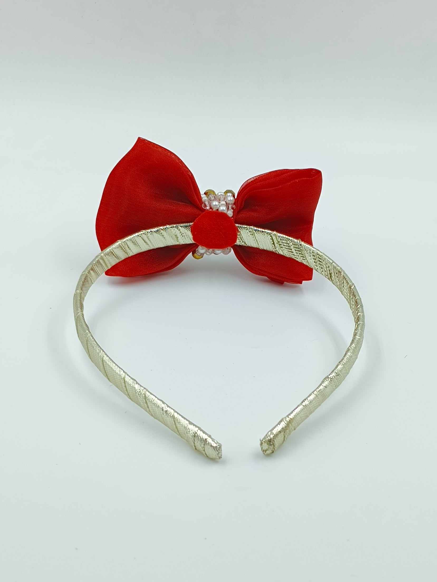 CHOKO Bow Hairband - Red, Gold - 240CHK30