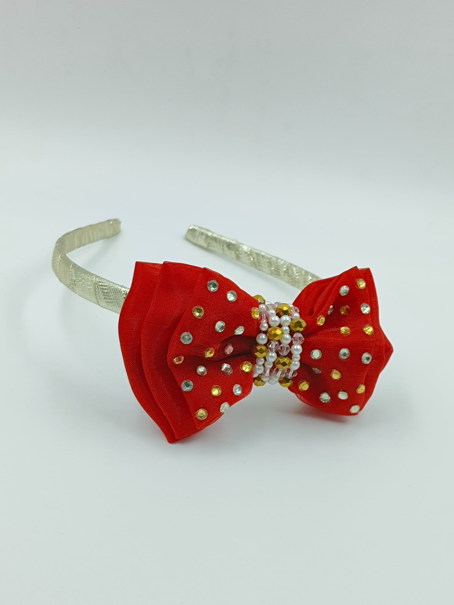 CHOKO Bow Hairband - Red, Gold - 240CHK30