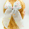 CHOKO Bow Hairclip for Girls - Floral Embellishments - White, Multi - 235CHK82