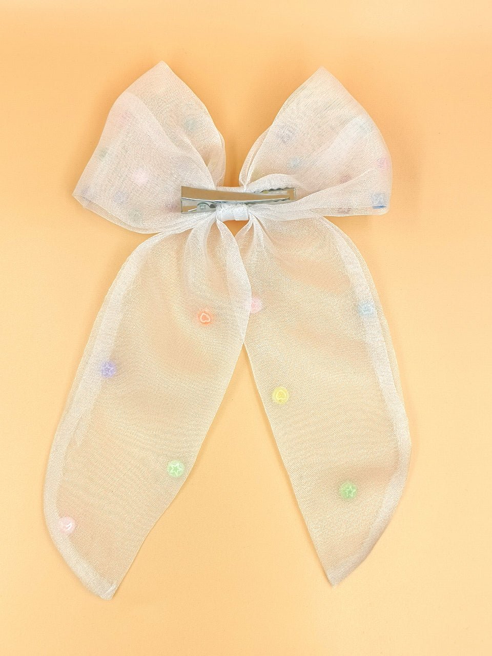 CHOKO Bow Hairclip for Girls - Floral Embellishments - White, Multi - 235CHK82