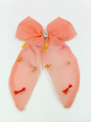 CHOKO Bow Hairclip for Girls - Peach - Kids Hair Accessory - 235CHK85