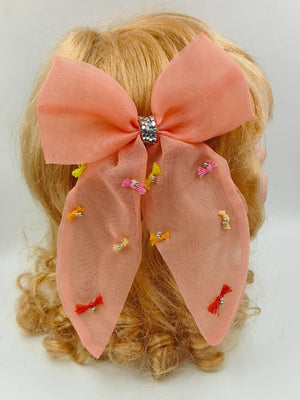 CHOKO Bow Hairclip for Girls - Peach - Kids Hair Accessory - 235CHK85