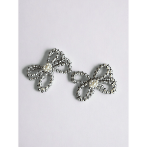 CHOKO Butterfly Beaded Hairclip - Silver, Off White - 240CHK33