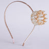 CHOKO Crown Hair Band for Girls - White & Brown - Nexc06