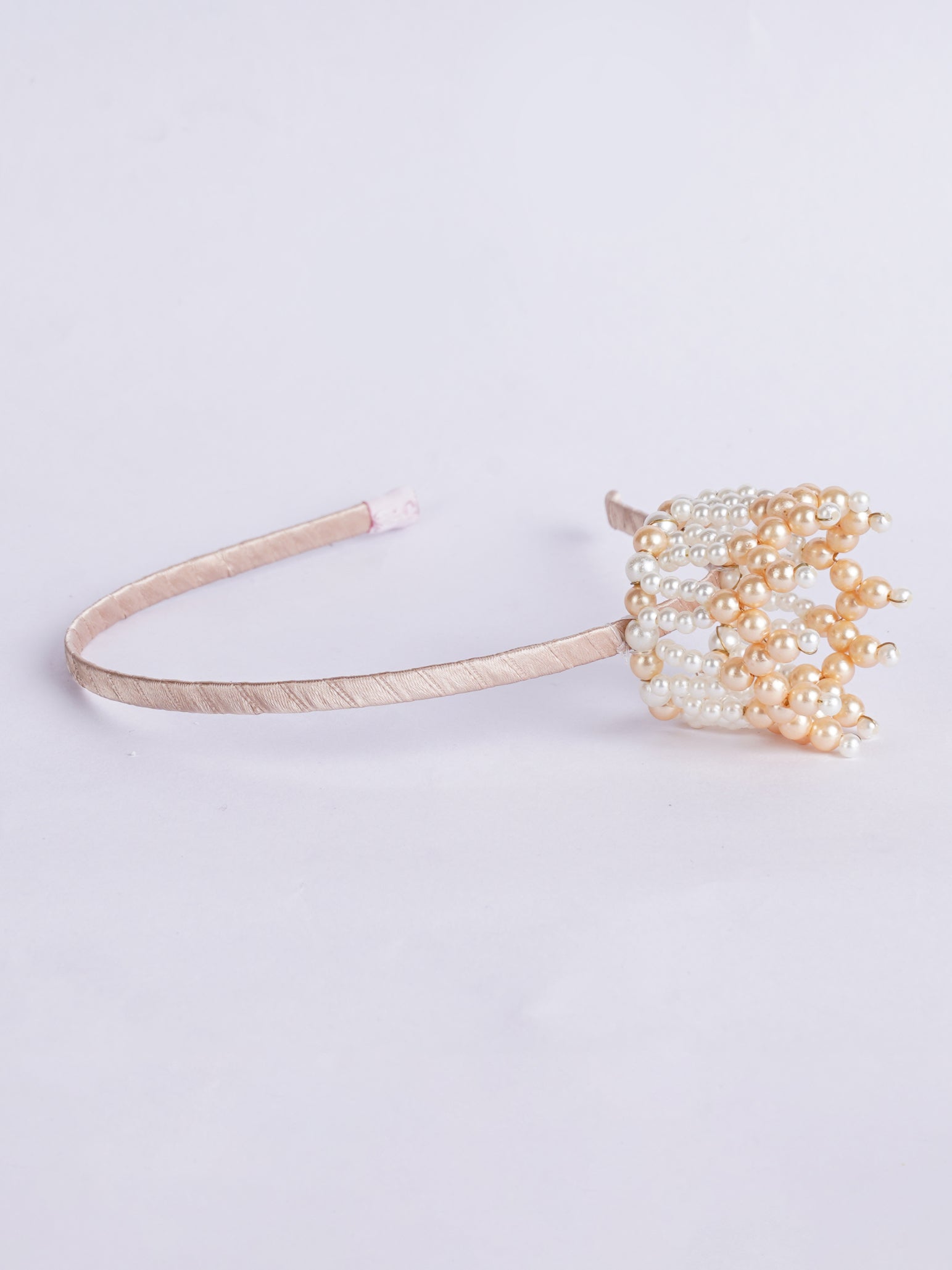 CHOKO Crown Hair Band for Girls - White & Brown - Nexc06