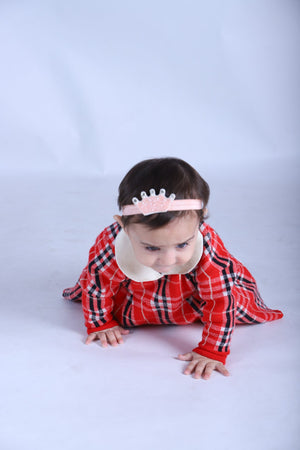 CHOKO Duchess of Vermillion Crown Crystal Hair Band - Handmade and Adjustable - CHK233D