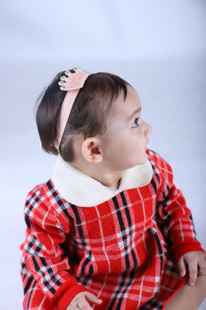 CHOKO Duchess of Vermillion Crown Crystal Hair Band - Handmade and Adjustable - CHK233D