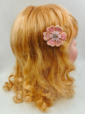 Choko Enchanted Pink Floral Hair Clip for Baby Girls - CHK518