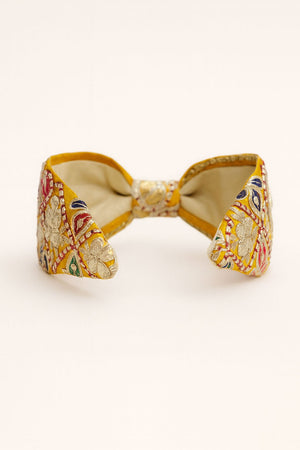Choko Ethnic Thread Embroidered Fabric Hairband for Girls Traditional Festive Wear Style - Hair Accessories