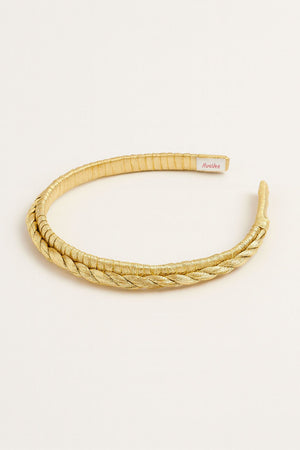 Choko Festive Braided Metallic Christmas Hairband & Sparkle for Girls - Gold kids hair accessory - Hair Accessories