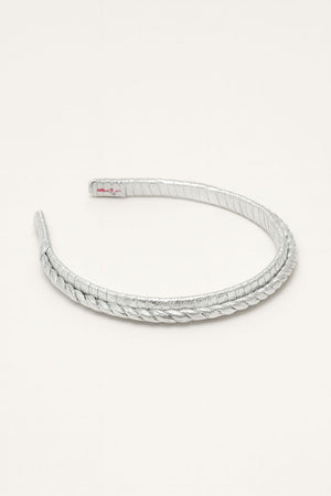Choko Festive Braided Metallic Christmas Hairband & Sparkle for Girls - Silver kids hair accessory - Hair Accessories