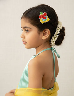 Choko Festive Hair Clips â€“ Set of 5 Sequin Clips â€“ Ganesha, Dhol, Rangoli & Floral Motifs - Hair Accessories