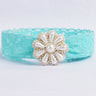 CHOKO - Floral Green Lace Net Hair Band - Teardrop Pearls - Floral Pattern - Vibrant Floral Green - CHK276