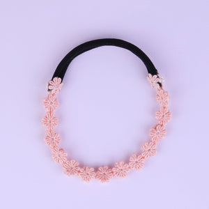 CHOKO Floral Lace Beaded Hair Band - Pretty in - Pink with Cream and White Pearls - 235CHK20
