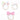 CHOKO Floral Print Hair - ties - Pink and White Cotton Bows - Set of Three - 235CHK02