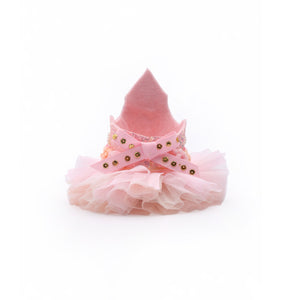 Choko Girls 3rd Birthday Crown Hair Clip - Pink Glitter Tulle | Kids Party Hair Accessory - Gift Hair Accessories