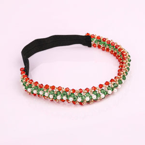 CHOKO Girls Beaded Headband with Tricolour Beads & Pearl Accents - Multicolour | Festive Kids Accessory - Hair Accessories