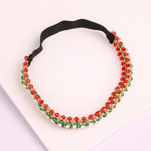 CHOKO Girls Beaded Headband with Tricolour Beads & Pearl Accents - Multicolour | Festive Kids Accessory - Hair Accessories