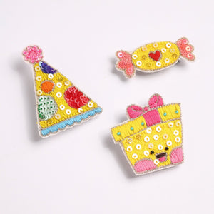 Choko Girls Birthday Hairclips Set of 3 - Hat Candy Gift Box | Kids Party Accessories - Gift Hair Accessories