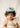 Choko Girls Blue Shimmering Tulle Crown Hair Clip With Central Pink Jewel For Parties - Gift Hair Accessories