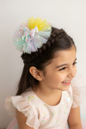 Choko Girls Pink Fascinator Hair Clip With Sequin Unicorn For Cute Casual Outings - Hair Accessories