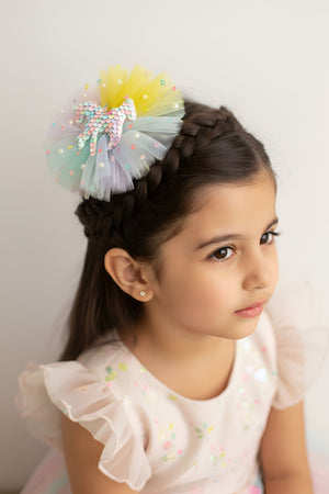 Choko Girls Pink Fascinator Hair Clip With Sequin Unicorn For Cute Casual Outings - Hair Accessories