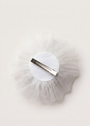 Choko Girls Silver Glitter Crown Hair Clip With Pink Gemstone For Holiday Celebrations - Gift Hair Accessories