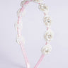 CHOKO - Graceful Blooms - Satin Floral Hairband - Pearls and Lace - White, Pink - CHK013HBP