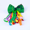 Choko Green Pom - Pom Bow Hair Tie for Girls - CHK548B