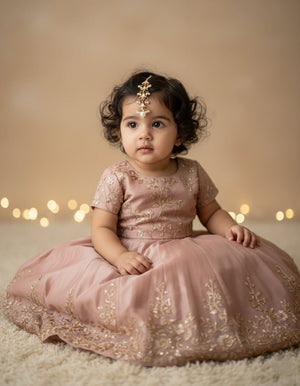 Choko Kundan Pearl Maangtikka for Girls & Kids - White Stone Festive Gold Charm - Kids Jewellery