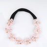 CHOKO Lace and Crystal Elegance - Sparkling Floral Hair Band - Pink , Peach, Clear - 235CHK24