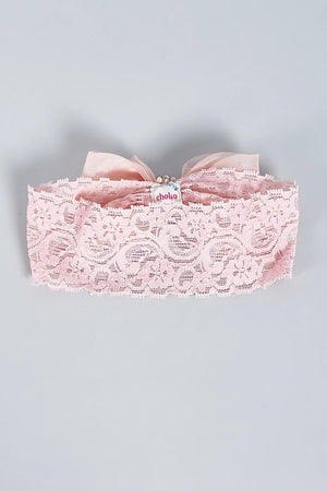 CHOKO Lady of the Valley Organza and Lace Hair Band - PEACH - CHK203A
