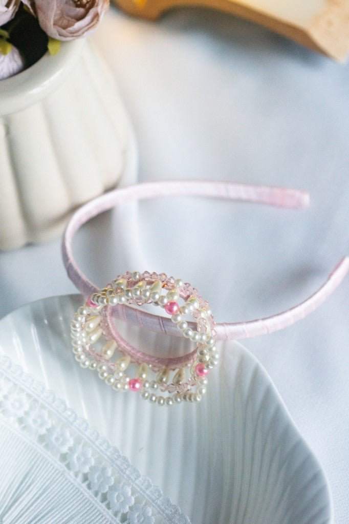 CHOKO Monarch Diamond Hair Band - Pink & White - CHK136