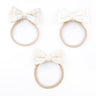 CHOKO Neutral Tone Hair - ties - Creamy and Off - White Cotton Bows - Set of Three - 235CHK03