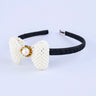CHOKO Off White Bow Pearl Kids Hairband for Girls - CHK523A
