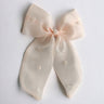 CHOKO Organza Bow Alligator Hairclip with Pearl Embellishments - Peach, Pink, White - 235CHK78