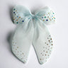 CHOKO Organza Bow Hairclip with Crystal Stone Embellishments - Blue, White, Yellow - 235CHK79