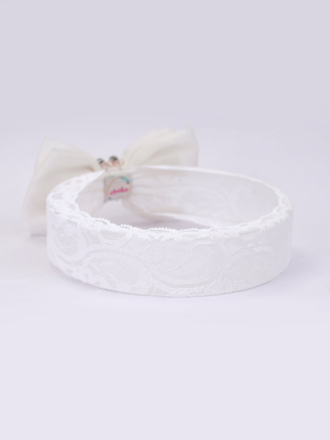 CHOKO - Organza Fabric - Black Triple Layered Bow Hair Tie - Crystal Bead and Pearl Embellishment - CHK203WDOT